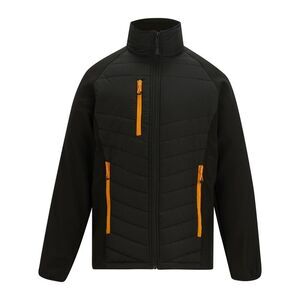 Regatta Mens Full Zip Padded Jacket / Black/Orange Pop